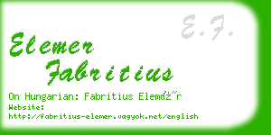 elemer fabritius business card